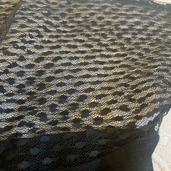 Sexy Sz M Diane Von Furstenberg Black Wrap Dress w/ sheer neckline and sleeves - Picture 3 of 5